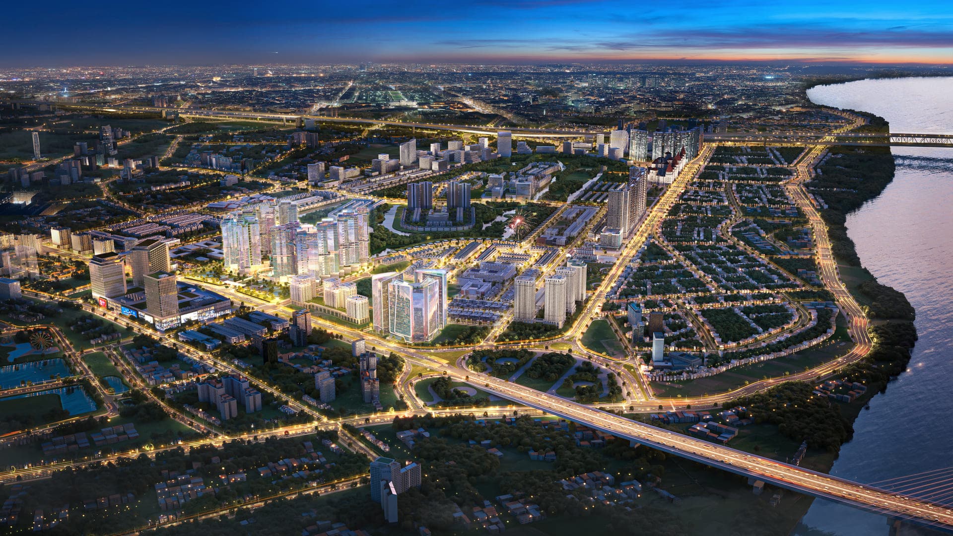 Dự án GIA by KITA Group về đêm hiện lên lung linh lộng lẫy nhờ hệ thống ánh sáng nghệ thuật hiện đại, khắc họa trọn vẹn vẻ đẹp sang trọng, kiêu hãnh và nét yên bình của chốn an cư thượng lưu. Vị trí chiến lược của GIA by KITA Group mang đến khả năng liên kết vùng vượt trội, mở ra cơ hội đầu tư sinh lời bền vững.